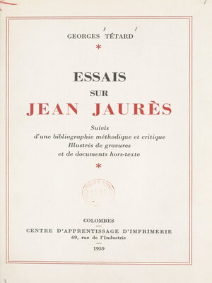 cover image of Essais sur Jean Jaurès